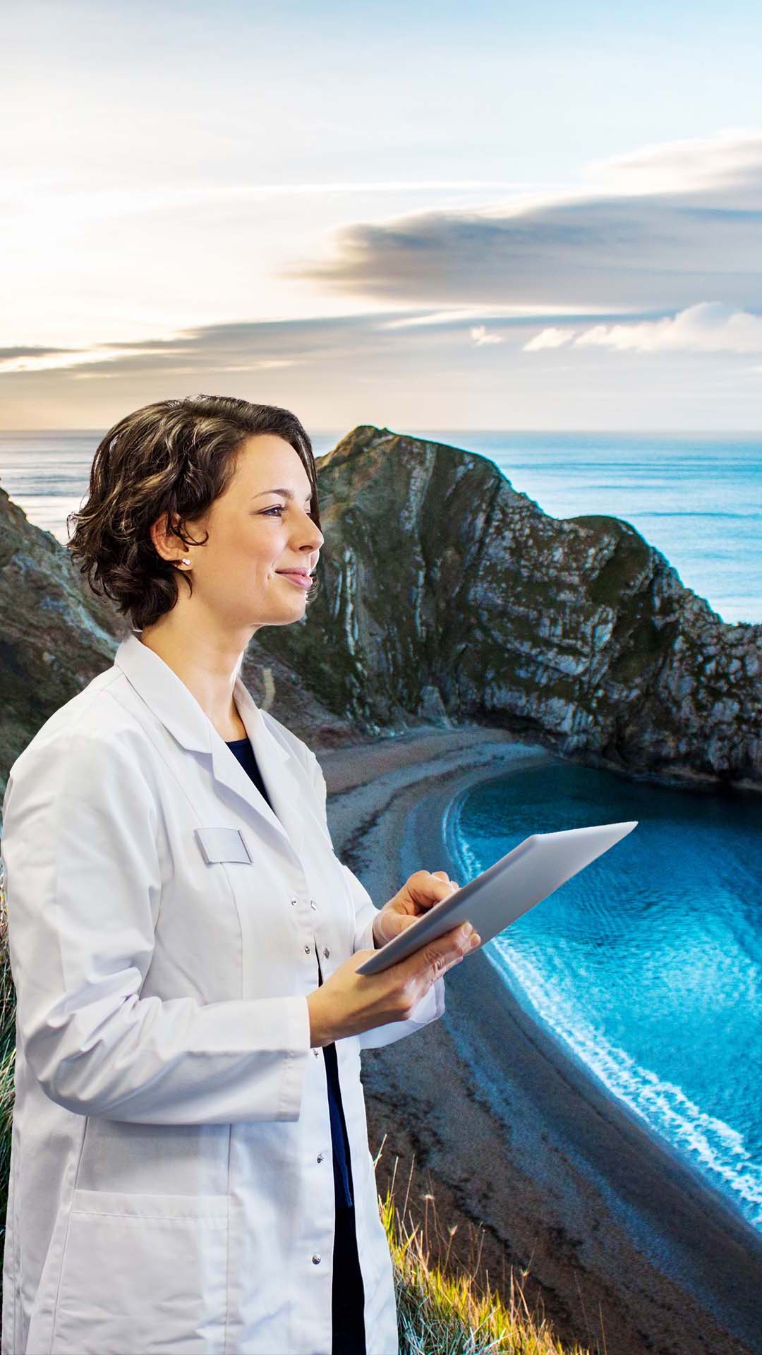 Image of doctor looking at the ocean